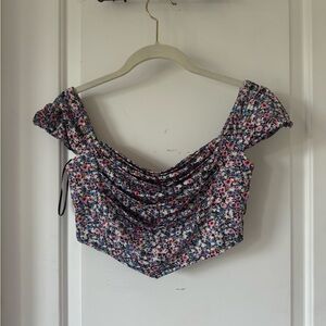AFRM Lazo Crop Top - Size: Medium- Color: Summer Multi Ditsy